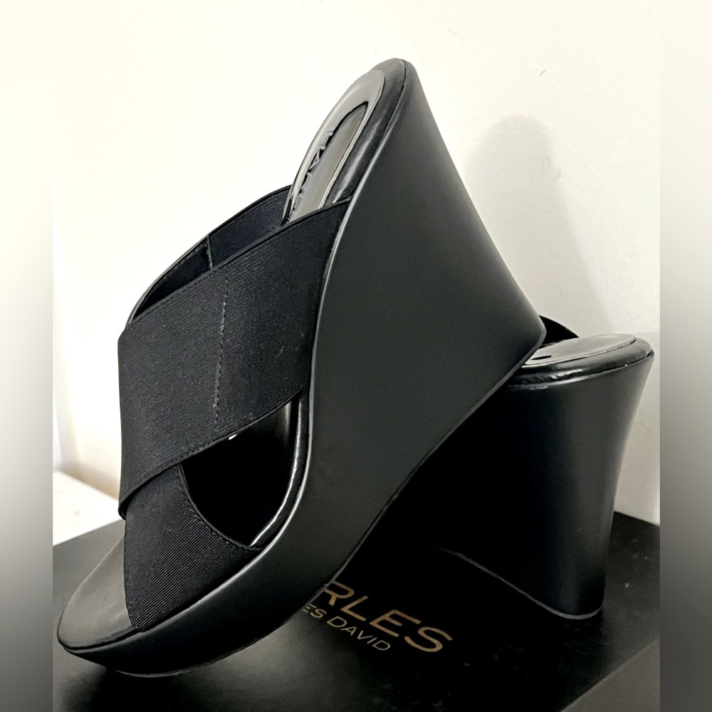 Charles by Charles David - PAL Black Wedge Sandal Size 8